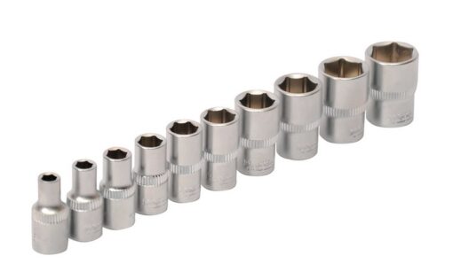 Набор головок торцевых 6-гранных MASTERTOOL ¼" 4-13 мм L 25 мм CrV 10 шт 78-1410