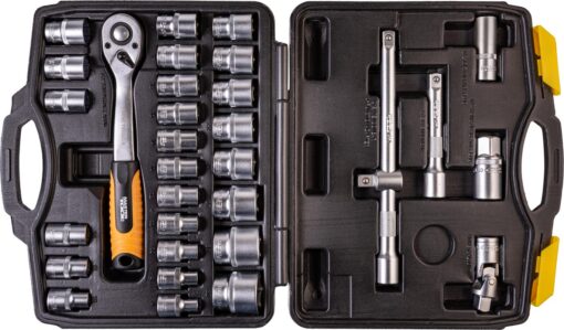 Набор инструментов MASTERTOOL PROFI ½" 32 шт 8-32 мм CrV50BV30 противоударный кейс 78-4032 — изображение 3