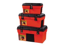 Ящики для инструментов MASTERTOOL комплект 3 шт с металлическими замками 13"/16.5"/19" (79-2103/2105/2106) 79-2002