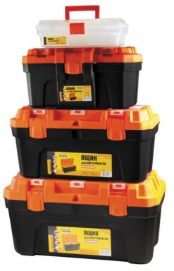 Ящики для инструментов MASTERTOOL комплект 4 шт с пластиковыми замками 12"/16"/20"/22.5" (79-6025/6026/6027/6028) 79-2003