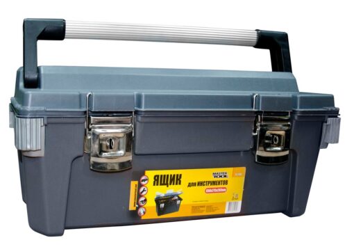 Ящик для инструментов MASTERTOOL ABS пластик с металлическими замками 25.5" 650х275х265 мм 79-2100