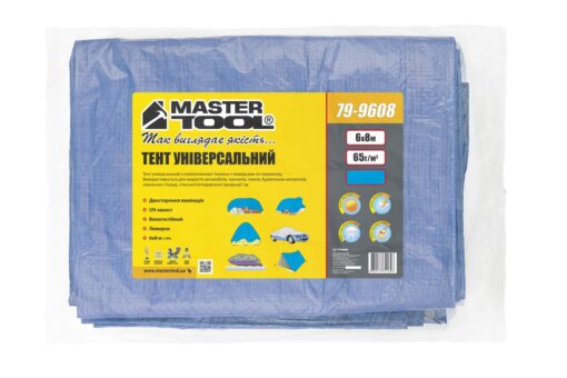 Тент MASTERTOOL BLUE 6х8 м 65 г/м² 79-9608 — изображение 4