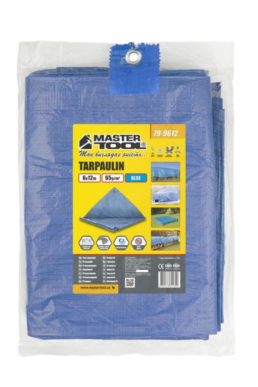 Тент MASTERTOOL BLUE 6х12 м 65 г/м² 79-9612 — изображение 4