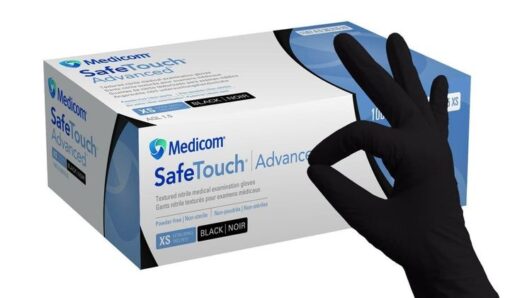 Рукавички огл. нітрилові текстур. без пудри нестерильні SafeTouch® Advanced™ Black(50 пар/пач) (62005)