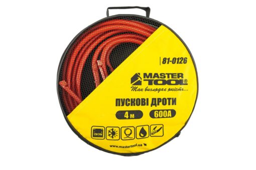 Провода пусковые MASTERTOOL 600А/12V/24V 4 м t до -40°C сумка для хранения 81-0126 — изображение 4