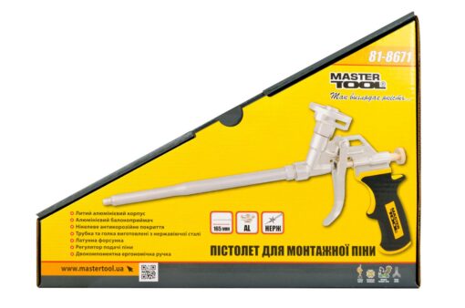 Пистолет для монтажной пены MASTERTOOL 165 мм металлический баллоноприемник 81-8671 — изображение 3