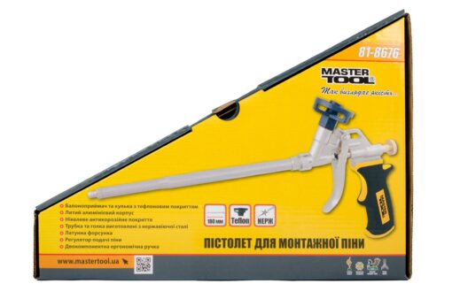 Пистолет для монтажной пены MASTERTOOL 180 мм тефлоновое покрытие баллоноприемника и иглы 81-8676 — изображение 3