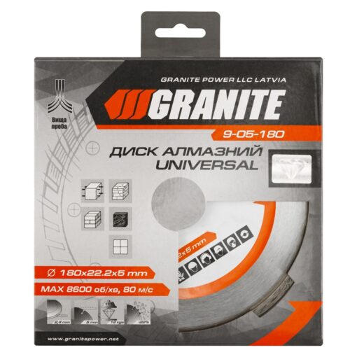 Диск алмазный GRANITE UNIVERSAL 180х2.4 мм 22-24% 8600 об/мин 9-05-180 — изображение 2