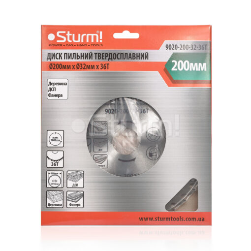 Диск пильный 200х32/30 мм 36 зубов по дереву Sturm 9020-200-32-36T — изображение 3