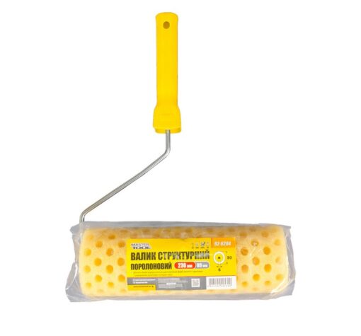 Валик малярный структурный MASTERTOOL Moltopren Decor Peas 80/230 мм Ø 6 мм с ручкой 92-6204 — изображение 3