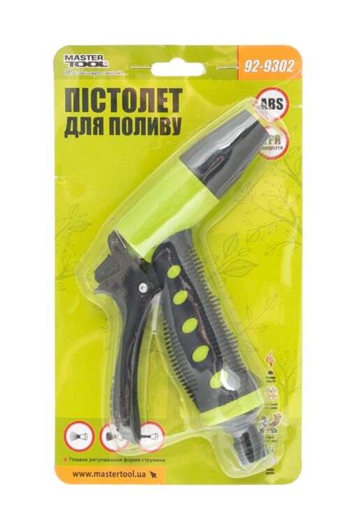 Пистолет для полива MASTERTOOL SOFT LINE ½" с регулировкой напора TPR покрытие 92-9302 — изображение 5