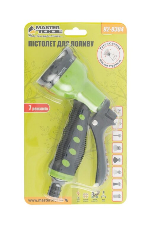 Пистолет для полива MASTERTOOL SOFT LINE ½" 7 режимов TPR покрытие 92-9304 — изображение 4