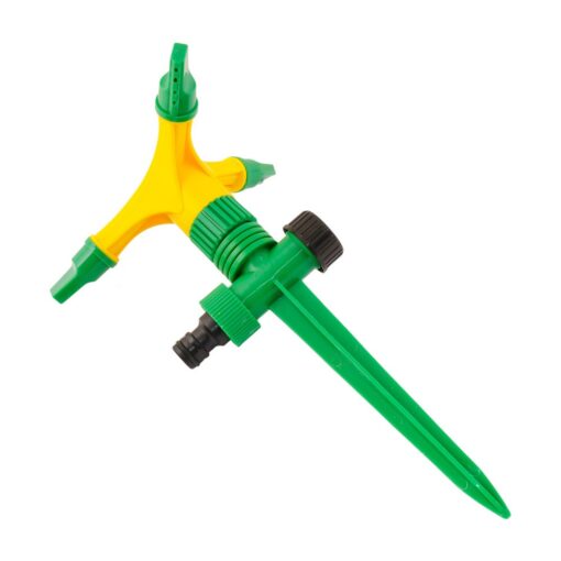 Ороситель для полива MASTERTOOL вращающийся 3-х рожковый ½" 12 м на ножке 92-9322 — изображение 2