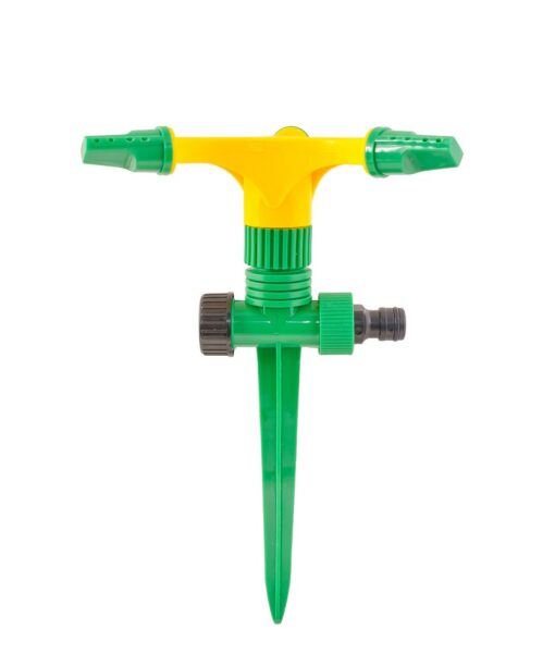 Ороситель для полива MASTERTOOL вращающийся 3-х рожковый ½" 12 м на ножке 92-9322