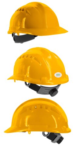 Каска захисна вентильована 3003 OLSON з храповиком, HDPE, жовта (29009)