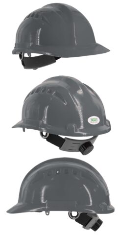 Каска захисна вентильована 3003 OLSON з храповиком, HDPE, сіра (29009)
