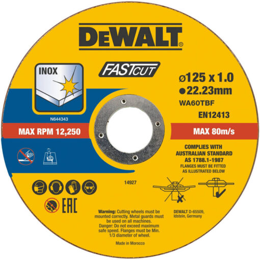 Набір кругів відрізних FASTCUT DeWALT DT20540 - Зображення 2