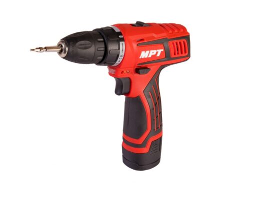 Дрель-шуруповерт аккумуляторная MPT 12 V Li-ion 1.5 Ач 2 скорости 0-400/1450 об/мин 10 мм 2 АКБ кейс MCDT1226.B2 — изображение 2