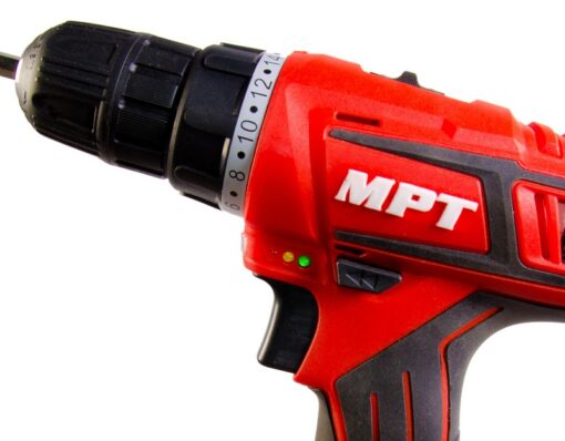 Дрель-шуруповерт аккумуляторная MPT 16 V Li-ion 1.5 Ач 2 скорости 0-400/1450 об/мин 10 мм 2 АКБ кейс MCDT1626.B2 — изображение 6