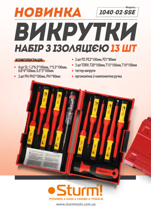 Sturm 1040-02-SSE Набор отверток с изоляцией, 13 шт — изображение 2