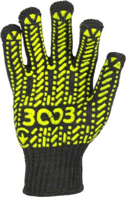 Рукавички 3003 з ПВХ крапкою 7 кл.,LUX чорна (24006)