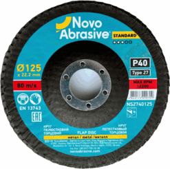 Круг лепестковый NovoAbrasive Standard 27 125x22,23 мм, P40