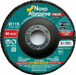 Круг лепестковый NovoAbrasive Profi 115x22,23 мм, P120