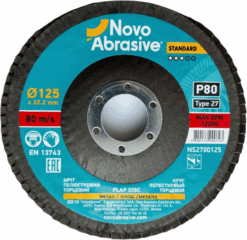 Круг лепестковый NovoAbrasive Standard 27 125x22,23 мм, P80