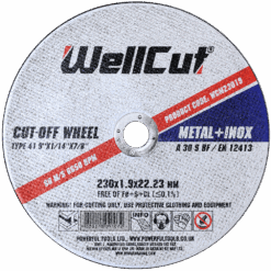Круг отрезной WellCut по металлу и нержавеющей стали 230x1,9x22,23 мм