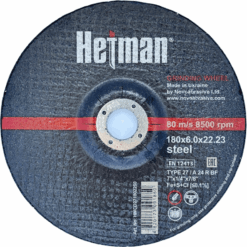 Круг шлифовальный Hetman по металлу 180x6,0x22,23 мм