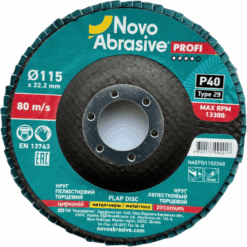 Круг лепестковый NovoAbrasive Profi 115x22,23 мм, P40, Цирконий