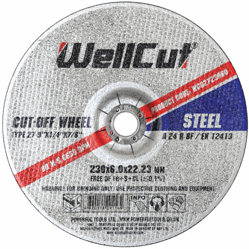 Круг шліфувальний WellCut по металу 230x6,0x22,23 мм