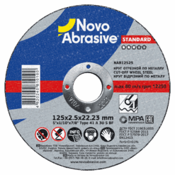 Круг відрізний NovoAbrasive Standard по металу 125x2,5x22,23 мм
