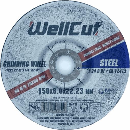 Круг шліфувальний WellCut по металу 150x6,0x22,23 мм