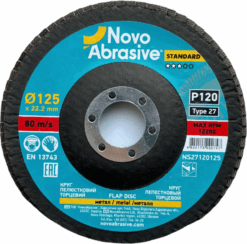 Круг лепестковый NovoAbrasive Standard 27 125x22,23 мм, P120