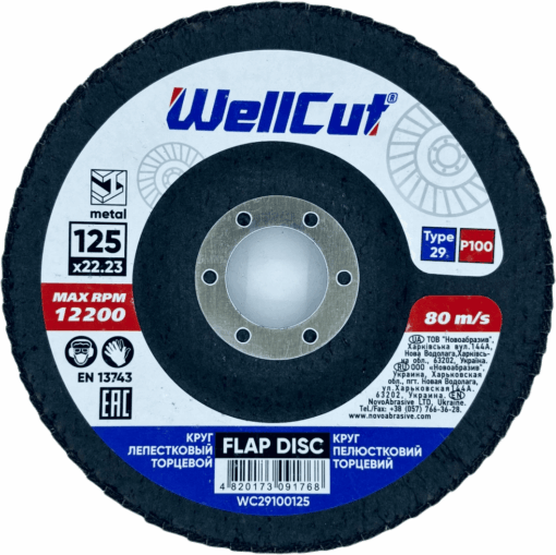 Круг лепестковый WellCut 29 125x22,23 мм, P100