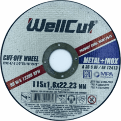 Круг отрезной WellCut по металлу и нержавеющей стали 115x1,6x22,23 мм