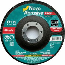 Круг лепестковый NovoAbrasive Profi 115x22,23 мм, P100