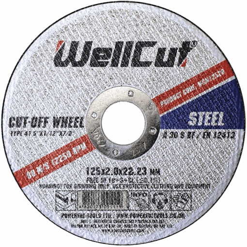 Круг відрізний WellCut по металу та нержавіючій сталі 125x2,0x22,23 мм