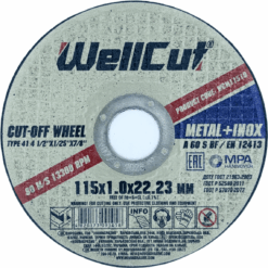 Круг отрезной WellCut по металлу и нержавеющей стали 115x1,0x22,23 мм