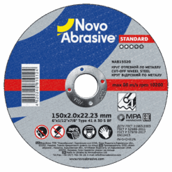 Круг отрезной NovoAbrasive Standard по металлу и нержавеющей стали 150x2,0x22,23 мм