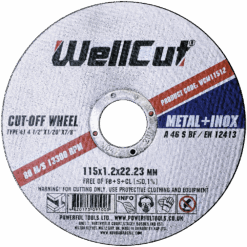 Круг отрезной WellCut по металлу и нержавеющей стали 115x1,2x22,23 мм