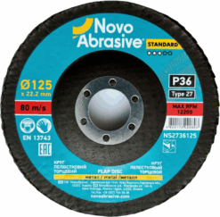 Круг лепестковый NovoAbrasive Standard 27 125x22,23 мм, P36