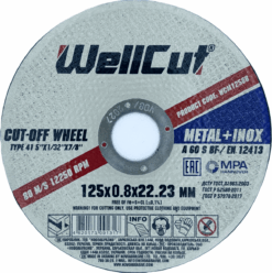 Круг отрезной WellCut по металлу и нержавеющей стали 125x0,8x22,23 мм