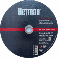 Круг отрезной Hetman по металлу и нержавеющей стали 230x1,6x22,23 мм