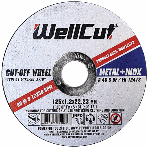 Круг відрізний WellCut по металу та нержавіючій сталі 125x1,2x22,23 мм
