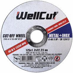 Круг отрезной WellCut по металлу и нержавеющей стали 125x1,2x22,23 мм