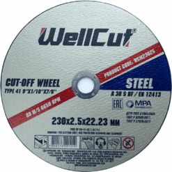 Круг отрезной WellCut по металлу 230x2,5x22,23 мм