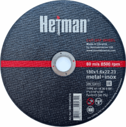 Круг отрезной Hetman по металлу и нержавеющей стали 180x1,6x22,23 мм