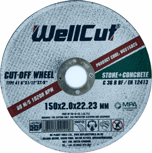 Круг відрізний WellCut по каменю 150x2,0x22,23 мм
